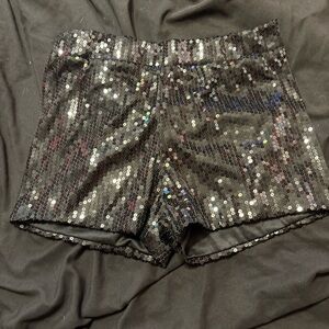Black Sequin Mini Shorts